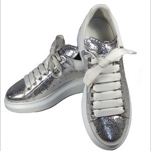 Alexander McQueen NWT Silver Oversized Trainers